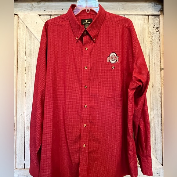 Ohio State Buckeyes Men’s Embroidered Button Down Plaid Long Sleeve Shirt  XL - Picture 1 of 12